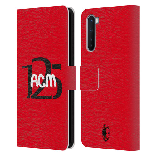 AC Milan 125th Anniversary Typography Leather Book Wallet Case Cover For OnePlus Nord 5G