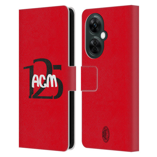 AC Milan 125th Anniversary Typography Leather Book Wallet Case Cover For OnePlus Nord CE 3 Lite 5G