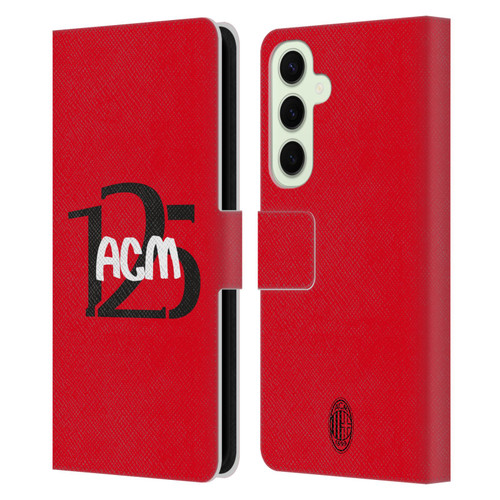 AC Milan 125th Anniversary Typography Leather Book Wallet Case Cover For Samsung Galaxy S25+