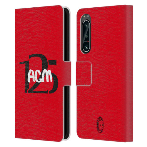 AC Milan 125th Anniversary Typography Leather Book Wallet Case Cover For Sony Xperia 5 IV AC Milan 125th Anniversary Typography Leather Book Wallet Case Cover For Sony Xperia 5 IV
