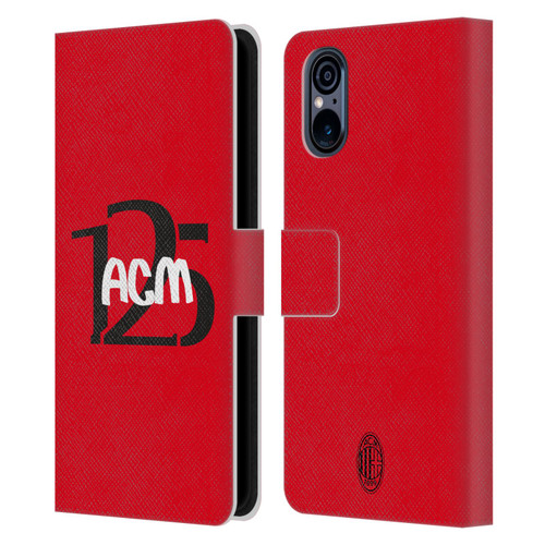 AC Milan 125th Anniversary Typography Leather Book Wallet Case Cover For Sony Xperia 5 V 5G AC Milan 125th Anniversary Typography Leather Book Wallet Case Cover For Sony Xperia 5 V 5G