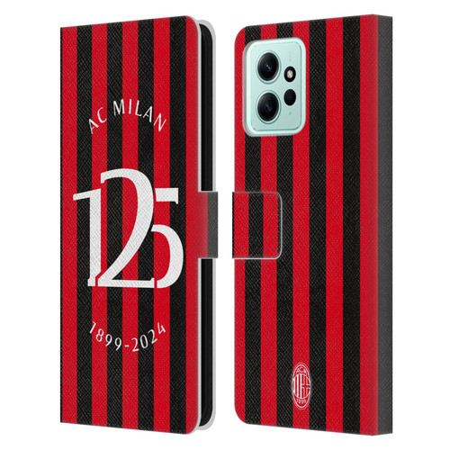 AC Milan 125th Anniversary Red And Black Stripes Leather Book Wallet Case Cover For Xiaomi Redmi 12 AC Milan 125th Anniversary Red And Black Stripes Leather Book Wallet Case Cover For Xiaomi Redmi 12