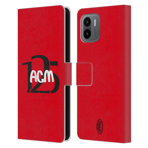 AC Milan 125th Anniversary Typography Leather Book Wallet Case Cover For Xiaomi Redmi A2
