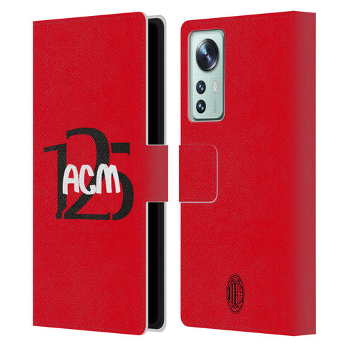 AC Milan 125th Anniversary Typography Leather Book Wallet Case Cover For Xiaomi 12 AC Milan 125th Anniversary Typography Leather Book Wallet Case Cover For Xiaomi 12