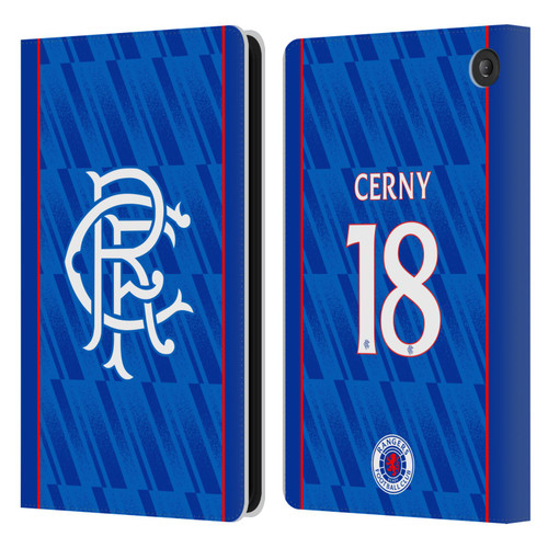 Rangers FC 2024/25 Players Home Kit Cerný Leather Book Wallet Case Cover For Amazon Fire 7 2022