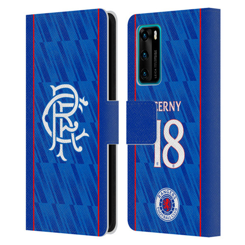 Rangers FC 2024/25 Players Home Kit Cerný Leather Book Wallet Case Cover For Huawei P40 5G