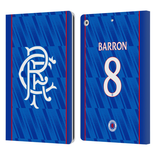 Rangers FC 2024/25 Players Home Kit Connor Barron Leather Book Wallet Case Cover For Apple iPad 10.2 2019/2020/2021
