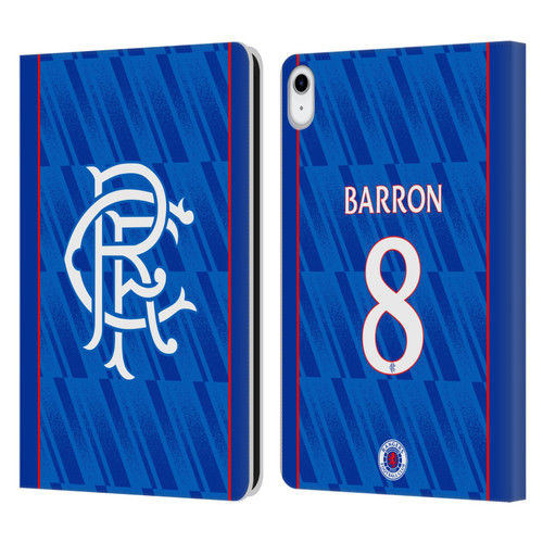 Rangers FC 2024/25 Players Home Kit Connor Barron Leather Book Wallet Case Cover For Apple iPad 10.9 2022/2025