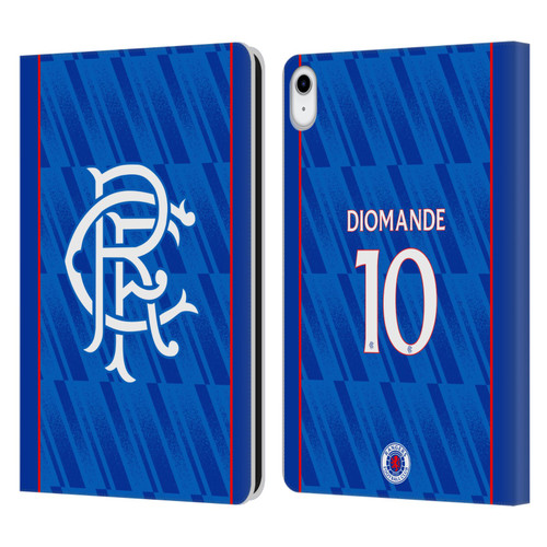 Rangers FC 2024/25 Players Home Kit Mohamed Diomande Leather Book Wallet Case Cover For Apple iPad 10.9 2022/2025