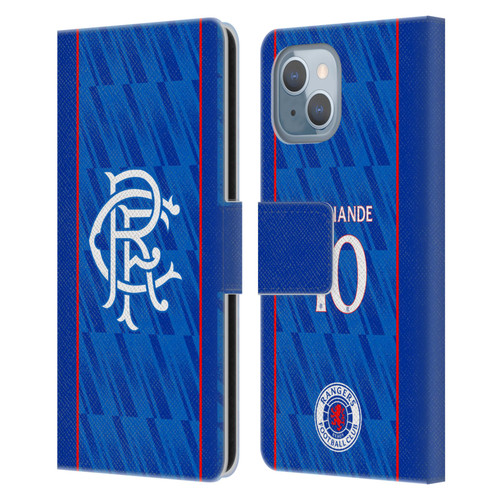 Rangers FC 2024/25 Players Home Kit Mohamed Diomande Leather Book Wallet Case Cover For Apple iPhone 14