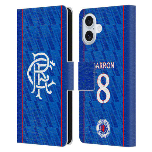 Rangers FC 2024/25 Players Home Kit Connor Barron Leather Book Wallet Case Cover For Apple iPhone 16 Plus Rangers FC 2024/25 Players Home Kit Connor Barron Leather Book Wallet Case Cover For Apple iPhone 16 Plus