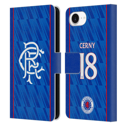 Rangers FC 2024/25 Players Home Kit Cerný Leather Book Wallet Case Cover For Apple iPhone 16e
