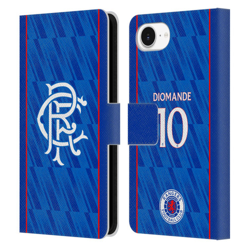 Rangers FC 2024/25 Players Home Kit Mohamed Diomande Leather Book Wallet Case Cover For Apple iPhone 16e