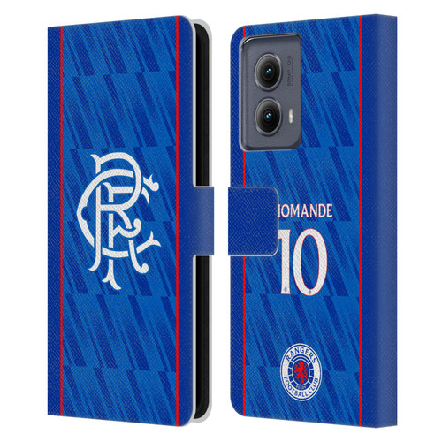 Rangers FC 2024/25 Players Home Kit Mohamed Diomande Leather Book Wallet Case Cover For Motorola Edge (2024)