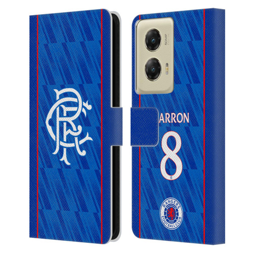 Rangers FC 2024/25 Players Home Kit Connor Barron Leather Book Wallet Case Cover For Motorola Moto G Stylus 5G (2024)