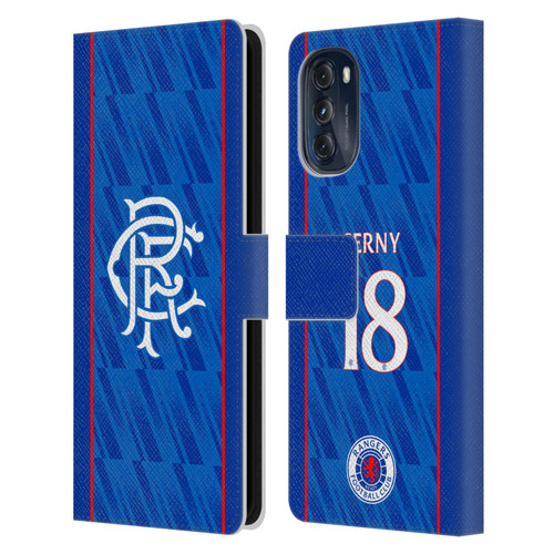 Rangers FC 2024/25 Players Home Kit Cerný Leather Book Wallet Case Cover For Motorola Moto G (2022) Rangers FC 2024/25 Players Home Kit Cerný Leather Book Wallet Case Cover For Motorola Moto G (2022)