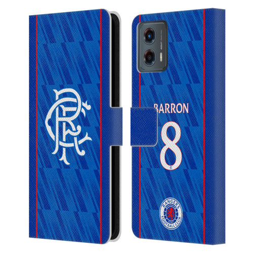 Rangers FC 2024/25 Players Home Kit Connor Barron Leather Book Wallet Case Cover For Motorola Moto G (2023)