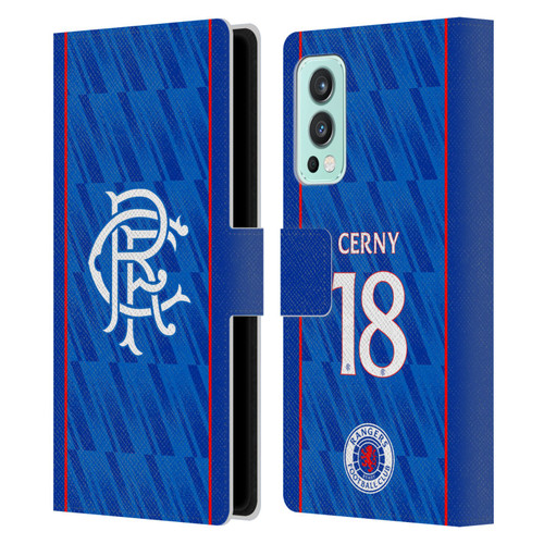 Rangers FC 2024/25 Players Home Kit Cerný Leather Book Wallet Case Cover For OnePlus Nord 2 5G