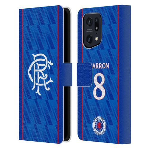 Rangers FC 2024/25 Players Home Kit Connor Barron Leather Book Wallet Case Cover For OPPO Find X5 Pro