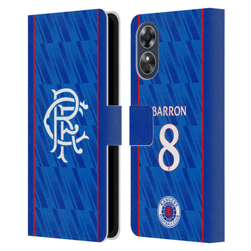 Rangers FC 2024/25 Players Home Kit Connor Barron Leather Book Wallet Case Cover For OPPO A17