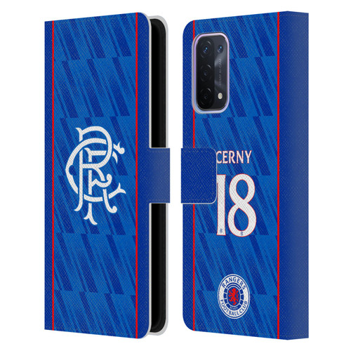 Rangers FC 2024/25 Players Home Kit Cerný Leather Book Wallet Case Cover For OPPO A54 5G