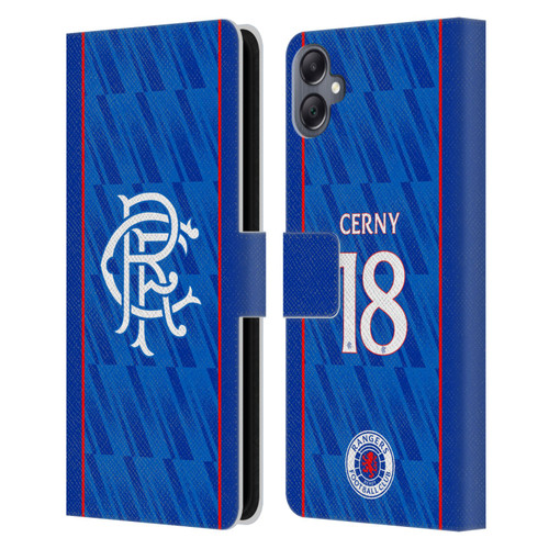 Rangers FC 2024/25 Players Home Kit Cerný Leather Book Wallet Case Cover For Samsung Galaxy A05