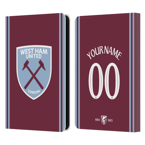 Custom Customised Personalised West Ham United FC 2024/25 Kit Home Leather Book Wallet Case Cover For Amazon Kindle 11th Gen 6in 2022
