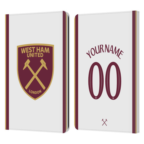 Custom Customised Personalised West Ham United FC 2024/25 Kit Third Leather Book Wallet Case Cover For Amazon Kindle Paperwhite 1 / 2 / 3