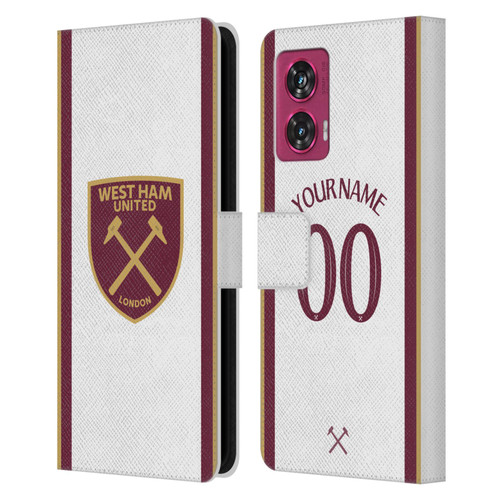 Custom Customised Personalised West Ham United FC 2024/25 Kit Third Leather Book Wallet Case Cover For Motorola Edge 50 Fusion Custom Customised Personalised West Ham United FC 2024/25 Kit Third Leather Book Wallet Case Cover For Motorola Edge 50 Fusion