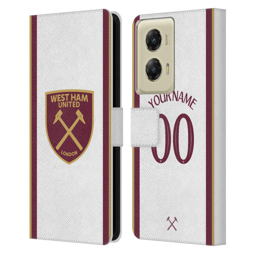 Custom Customised Personalised West Ham United FC 2024/25 Kit Third Leather Book Wallet Case Cover For Motorola Moto G Stylus 5G (2024)