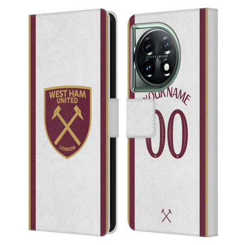 Custom Customised Personalised West Ham United FC 2024/25 Kit Third Leather Book Wallet Case Cover For OnePlus 11 5G