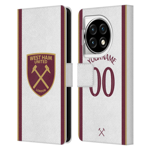 Custom Customised Personalised West Ham United FC 2024/25 Kit Third Leather Book Wallet Case Cover For OPPO OnePlus Ace 3 5G