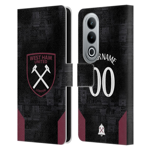 Custom Customised Personalised West Ham United FC 2024/25 Kit Away Leather Book Wallet Case Cover For OPPO OnePlus Ace 3V 5G