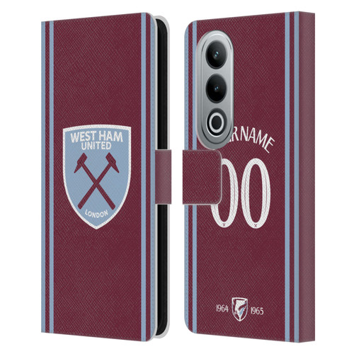 Custom Customised Personalised West Ham United FC 2024/25 Kit Home Leather Book Wallet Case Cover For OPPO OnePlus Ace 3V 5G