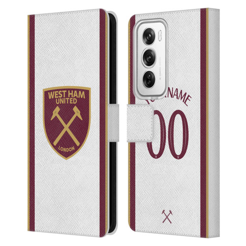 Custom Customised Personalised West Ham United FC 2024/25 Kit Third Leather Book Wallet Case Cover For OPPO Reno12 Pro 5G