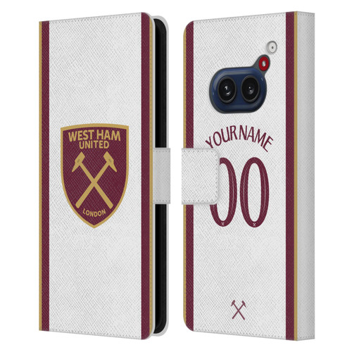 Custom Customised Personalised West Ham United FC 2024/25 Kit Third Leather Book Wallet Case Cover For Nothing Phone (2a)