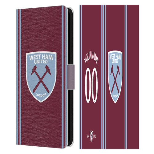 Custom Customised Personalised West Ham United FC 2024/25 Kit Home Leather Book Wallet Case Cover For Samsung Galaxy S23 FE 5G