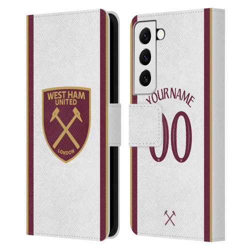 Custom Customised Personalised West Ham United FC 2024/25 Kit Third Leather Book Wallet Case Cover For Samsung Galaxy S22 5G Custom Customised Personalised West Ham United FC 2024/25 Kit Third Leather Book Wallet Case Cover For Samsung Galaxy S22 5G