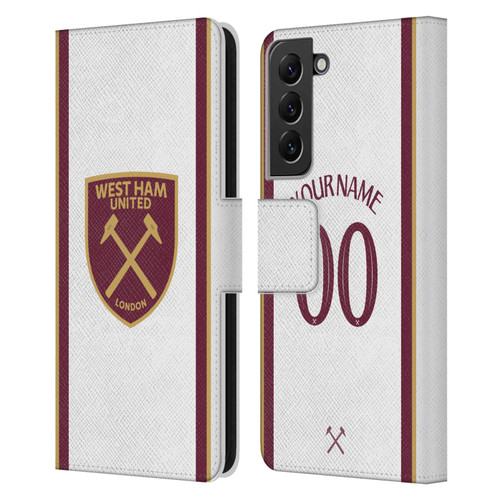 Custom Customised Personalised West Ham United FC 2024/25 Kit Third Leather Book Wallet Case Cover For Samsung Galaxy S22+ 5G Custom Customised Personalised West Ham United FC 2024/25 Kit Third Leather Book Wallet Case Cover For Samsung Galaxy S22+ 5G