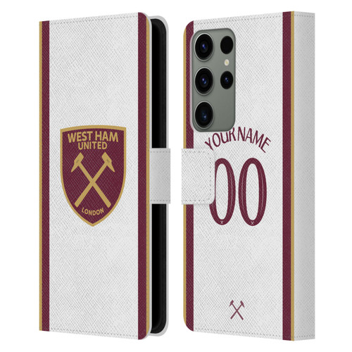 Custom Customised Personalised West Ham United FC 2024/25 Kit Third Leather Book Wallet Case Cover For Samsung Galaxy S23 Ultra 5G Custom Customised Personalised West Ham United FC 2024/25 Kit Third Leather Book Wallet Case Cover For Samsung Galaxy S23 Ultra 5G