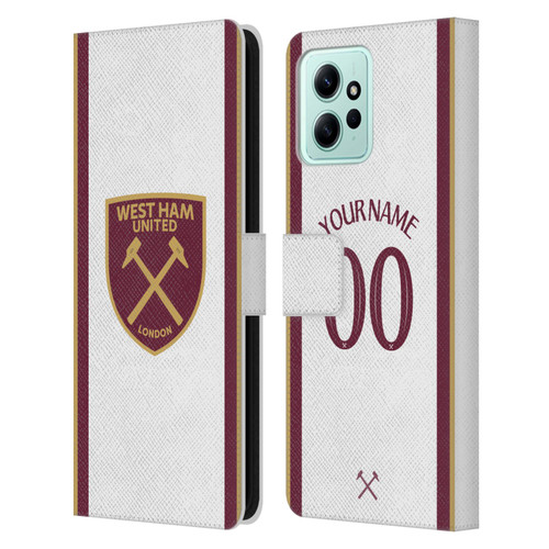 Custom Customised Personalised West Ham United FC 2024/25 Kit Third Leather Book Wallet Case Cover For Xiaomi Redmi 12