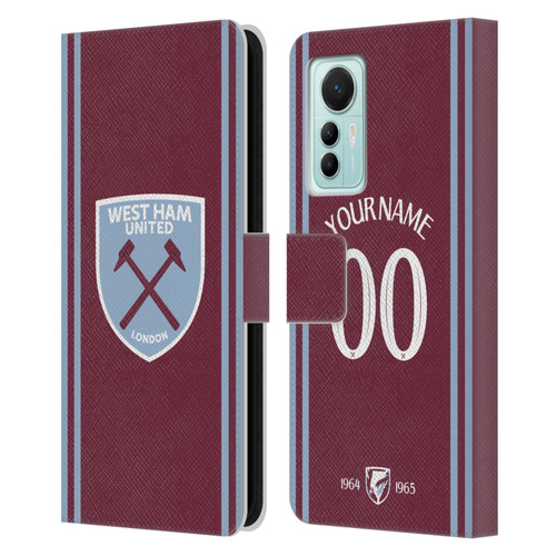 Custom Customised Personalised West Ham United FC 2024/25 Kit Home Leather Book Wallet Case Cover For Xiaomi 12 Lite
