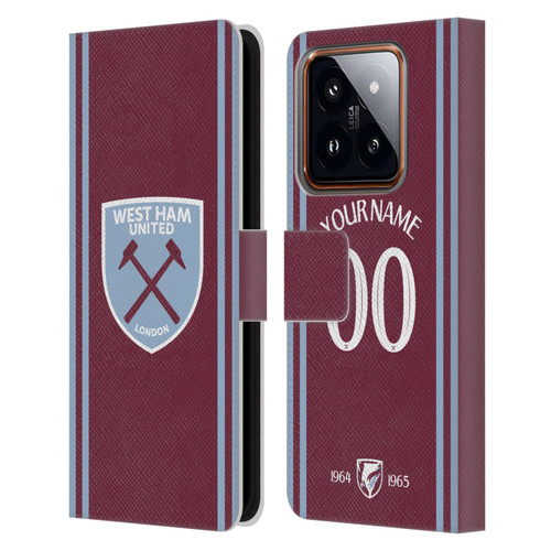 Custom Customised Personalised West Ham United FC 2024/25 Kit Home Leather Book Wallet Case Cover For Xiaomi 14