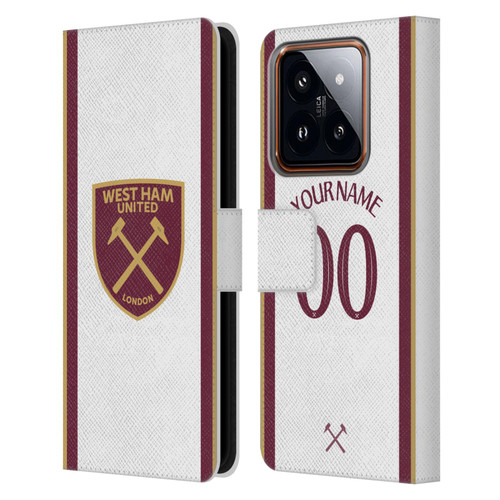 Custom Customised Personalised West Ham United FC 2024/25 Kit Third Leather Book Wallet Case Cover For Xiaomi 14