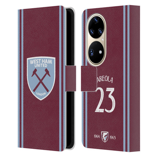 West Ham United FC 2024/25 Players Home Kit Alphonse Areola Leather Book Wallet Case Cover For Huawei P50 Pro