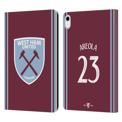 West Ham United FC 2024/25 Players Home Kit Alphonse Areola Leather Book Wallet Case Cover For Apple iPad 10.9 2022/2025