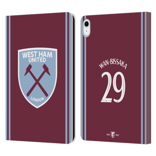 West Ham United FC 2024/25 Players Home Kit Aaron Wan-Bissaka Leather Book Wallet Case Cover For Apple iPad 10.9 2022/2025