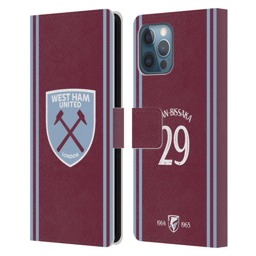 West Ham United FC 2024/25 Players Home Kit Aaron Wan-Bissaka Leather Book Wallet Case Cover For Apple iPhone 12 Pro Max