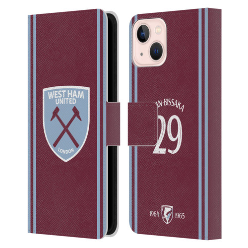 West Ham United FC 2024/25 Players Home Kit Aaron Wan-Bissaka Leather Book Wallet Case Cover For Apple iPhone 13