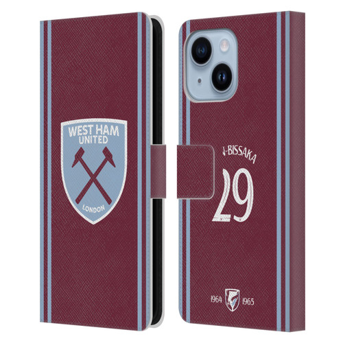 West Ham United FC 2024/25 Players Home Kit Aaron Wan-Bissaka Leather Book Wallet Case Cover For Apple iPhone 14 Plus